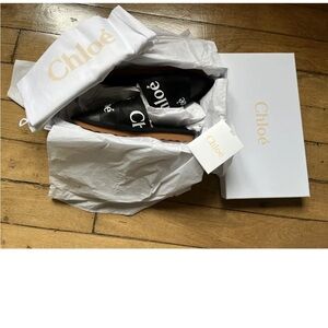 Chloe Woody Leather Mules - New